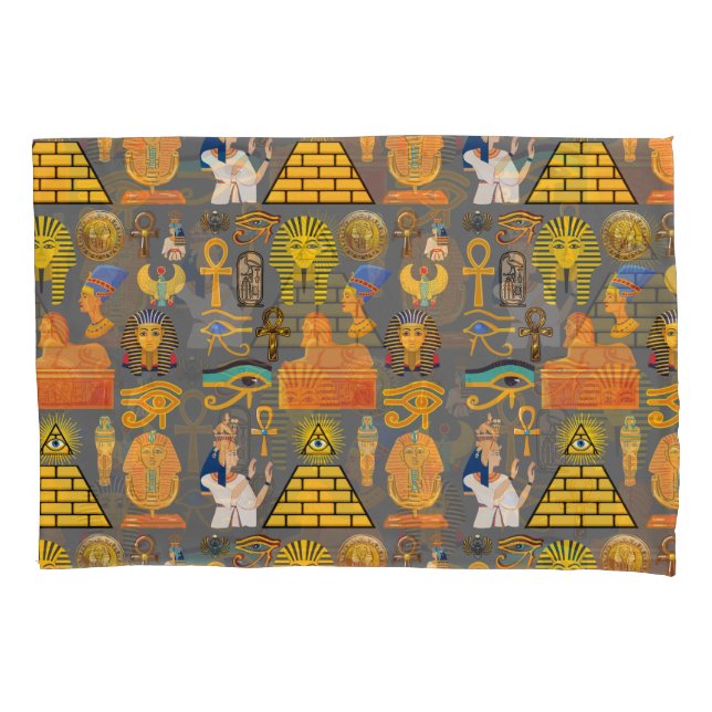 Pattern Symbol Ancient Egyptian Hieroglyphic  Pillow Case (Front-Left)
