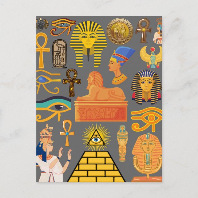 Pattern Symbol Ancient Egyptian Hieroglyphic  Postcard (Front)