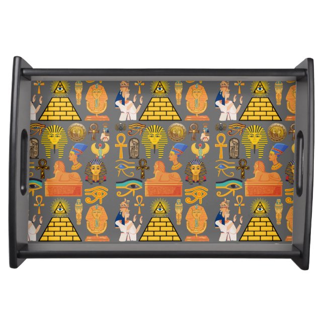 Pattern Symbol Ancient Egyptian Hieroglyphic  Serving Tray (Front)