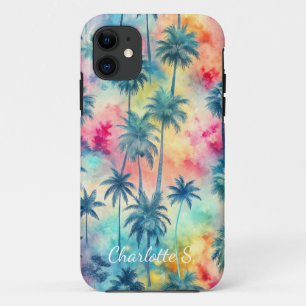Pattern Tie Dye Palms Custon iPhone 11 Case