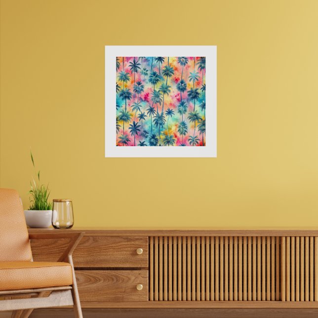 Pattern Tie Dye Palms Poster (Living Room 2)