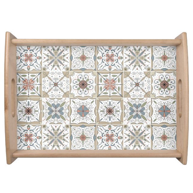 Pattern Tile Mosaic Serving Tray (Front)
