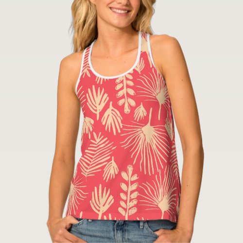 Pattern Topical Exotic Red Tank Top
