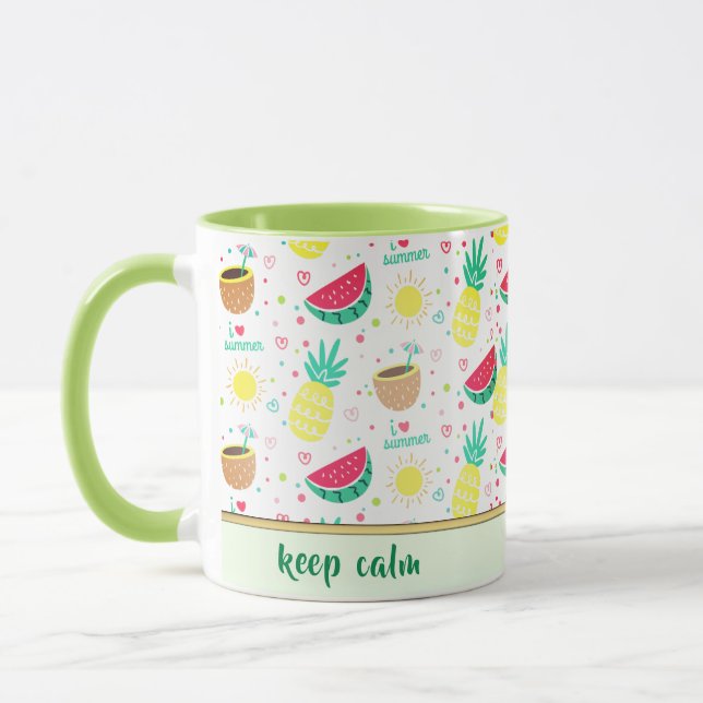 Pattern Tropical Colored Fruits Coffee Mug (Left)