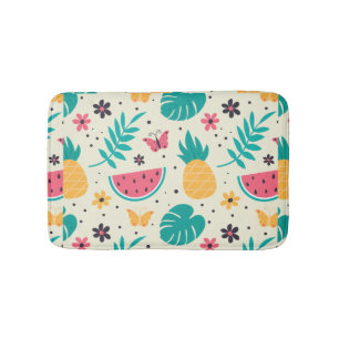 Pattern Tropical Fruit Watermelon Pineapple Bath Mat