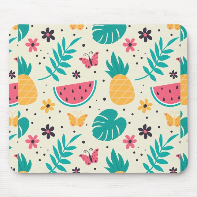Pattern Tropical Fruit Watermelon Pineapple  Mouse Pad (Front)