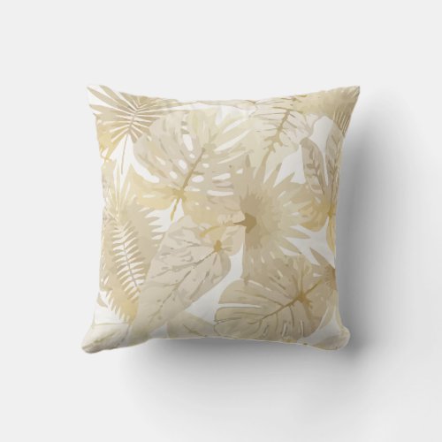 Pattern Tropical Leaf Palm Throw Pillow