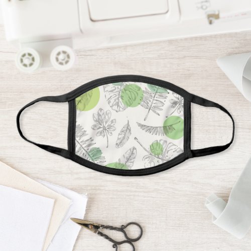 Pattern Tropical Plant Leaves Face Mask