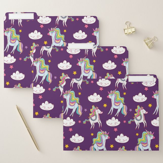 Pattern Unicorn Funny Magic Horse    File Folder (Set)