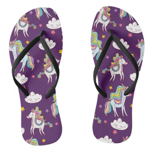 Pattern Unicorn Funny Magic Horse    Flip Flops