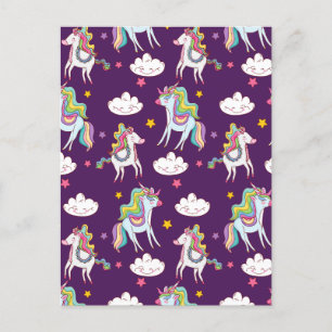 Pattern Unicorn Funny Magic Horse         Holiday Postcard