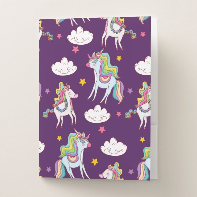 Pattern Unicorn Funny Magic Horse    Pocket Folder (Front)