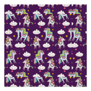Pattern Unicorn Funny Magic Horse Poster