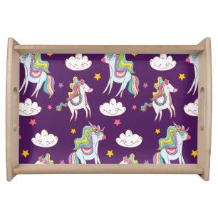Pattern Unicorn Funny Magic Horse Serving Tray
