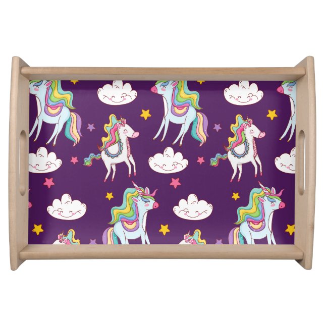 Pattern Unicorn Funny Magic Horse      Serving Tray (Front)