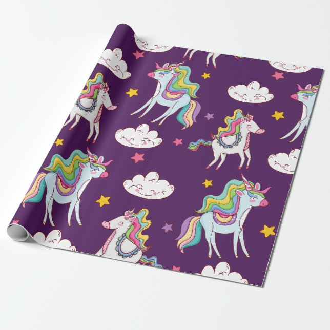 Pattern Unicorn Funny Magic Horse      Wrapping Paper (Unrolled)