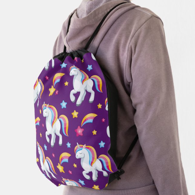 Pattern Unicorn Magic Horse Cute        Drawstring Bag (Insitu)