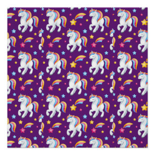 Pattern Unicorn Magic Horse Cute Poster