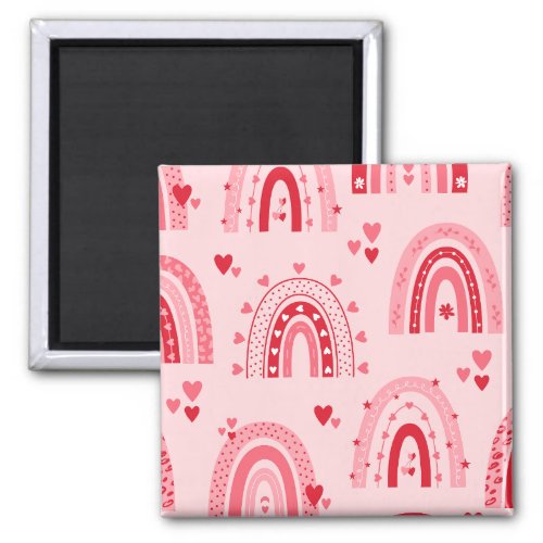 Pattern Valentine 2023 Background With Heart Love  Magnet