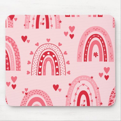 Pattern Valentine 2023 Background With Heart Love  Mouse Pad