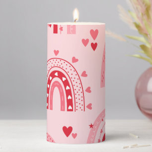 Pattern Valentine 2023 Background With Heart Love  Pillar Candle