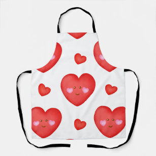 Pattern Valentine Background With Heart Love       Apron