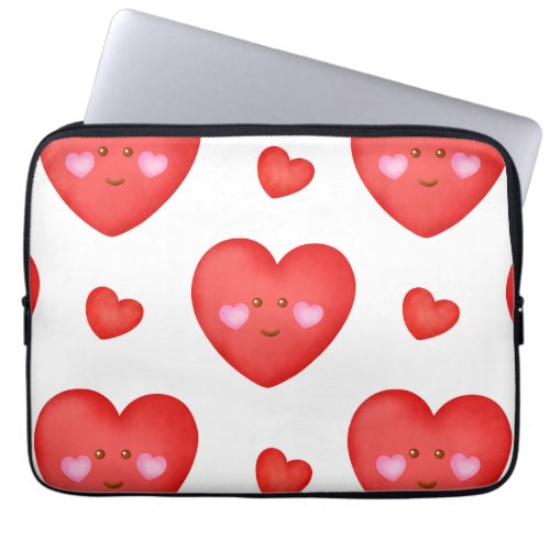 Pattern Valentine Background With Heart Love   Laptop Sleeve