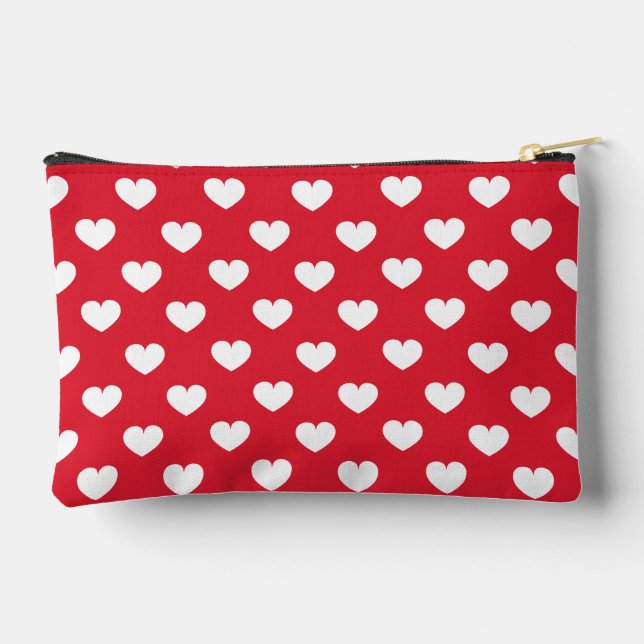 Pattern Valentine Background With Hearts Love      Accessory Pouch (Back)