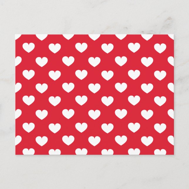 Pattern Valentine Background With Hearts Love      Holiday Postcard (Front)