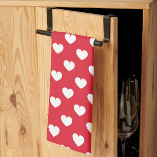 Pattern Valentine Background With Hearts Love    Kitchen Towel