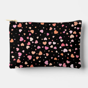 Pattern Valentine`s 2023 Background With Heart Accessory Pouch