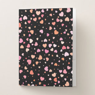 Pattern Valentine`s 2023 Background With Heart     Pocket Folder