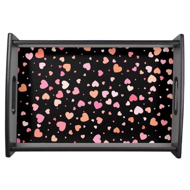 Pattern Valentine`s 2024 Background With Heart     Serving Tray (Front)