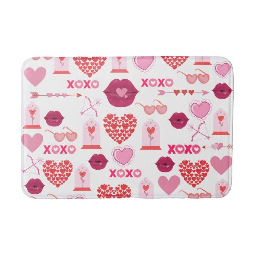 Pattern Valentines Day 2023 Background With Heart Bath Mat