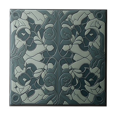 pattern vintage art nouveau ceramic tiles