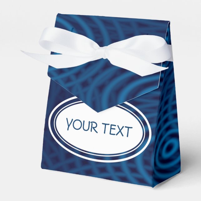 Pattern - water ripples dark blue + your text favor boxes (Front Side)