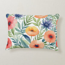 Pattern watercolor flowers