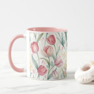 Pattern Watercolor Modern Tulips Mug