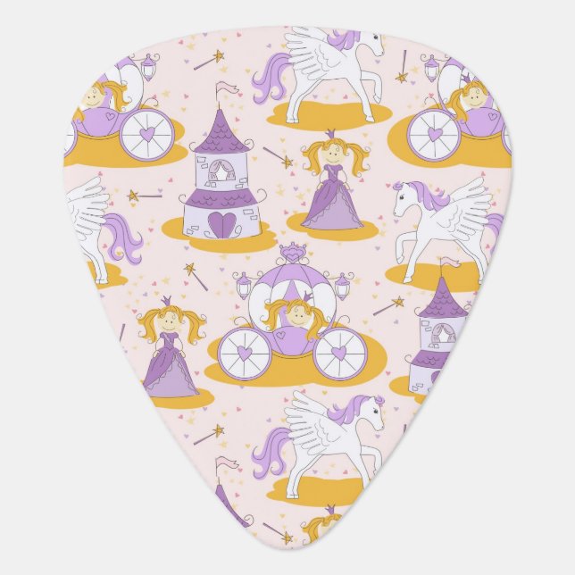 pattern with a princess guitar pick (Front)