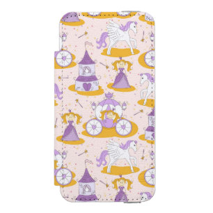 pattern with a princess wallet case for iPhone SE/5/5s