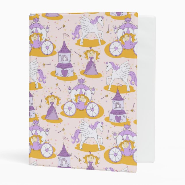 pattern with a princess mini binder (Front/Inside)