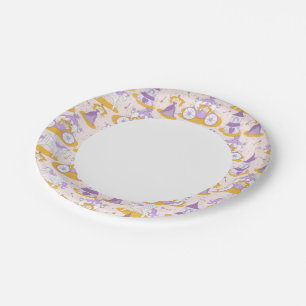 pattern with a princess paper plates