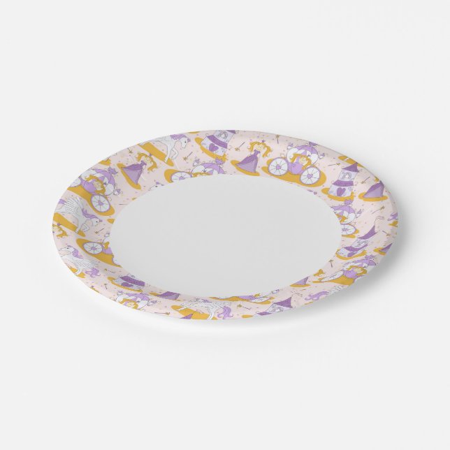 pattern with a princess paper plates (Angled)