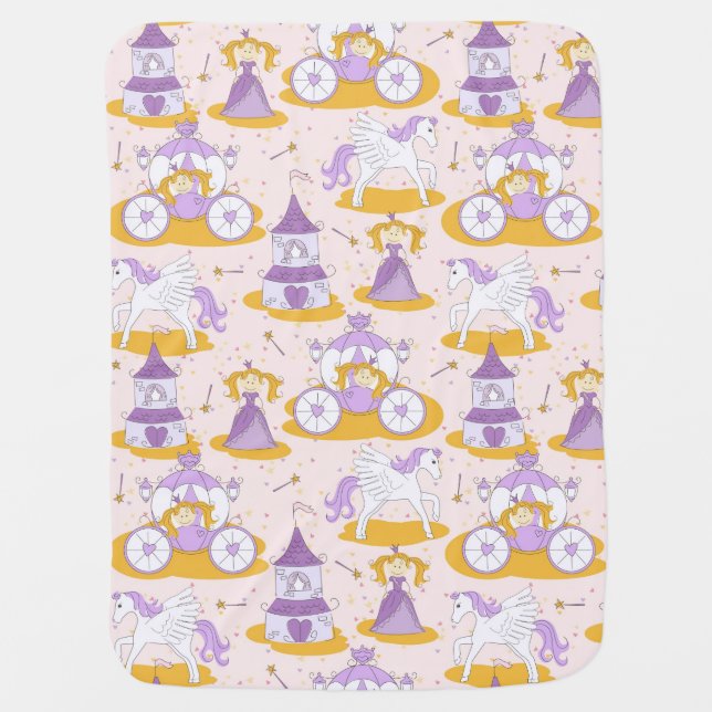 pattern with a princess receiving blanket (Front)