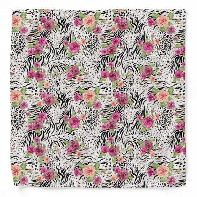 Pattern With Animal Prints Bandana (Front)