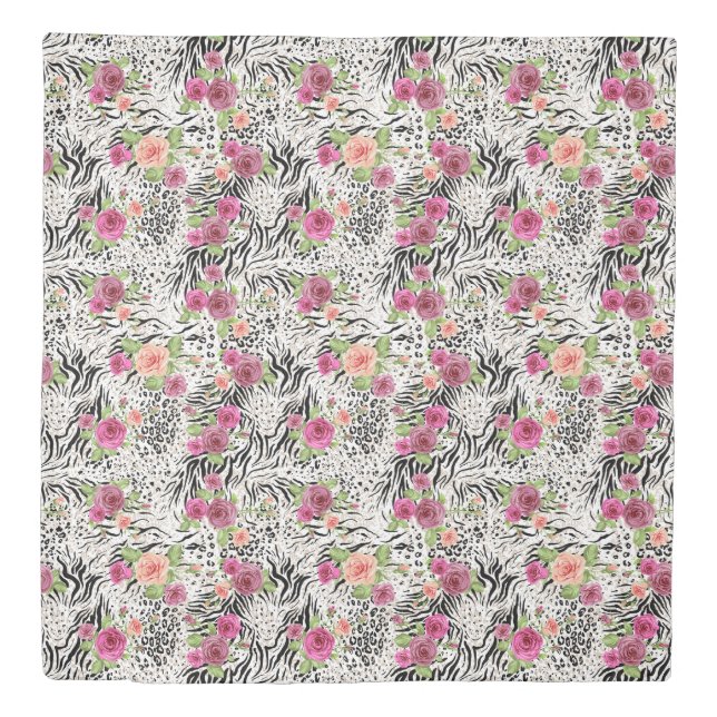 Pattern With Animal Prints Duvet Cover (Front)