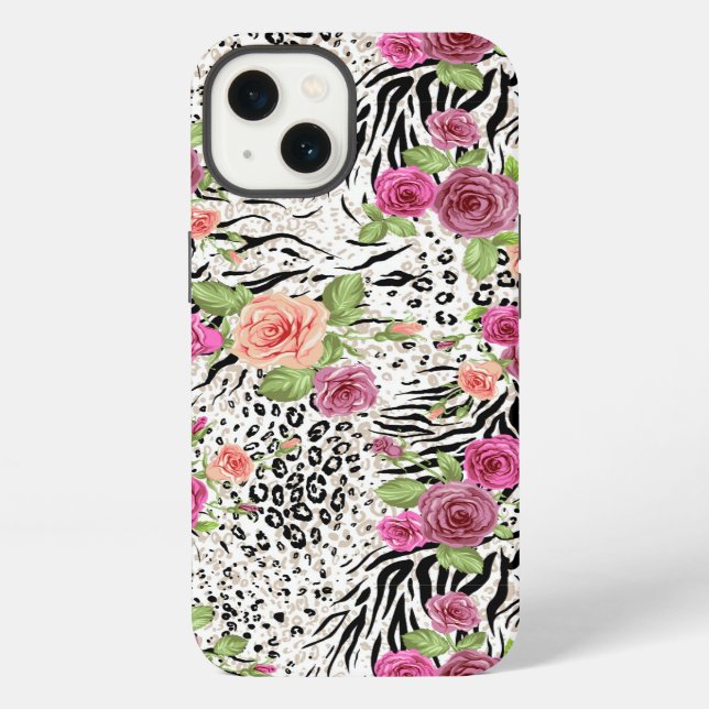 Pattern With Animal Prints Iphone Case (Back)