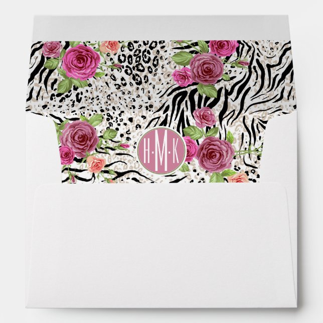 Pattern With Animal Prints | Monogram Envelope (Back (Bottom))
