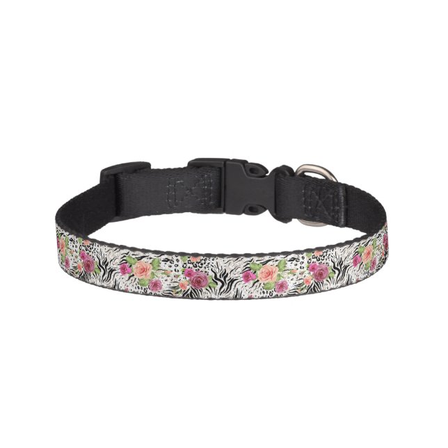 Pattern With Animal Prints Pet Collar (Front)