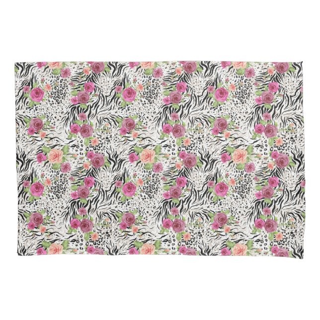 Pattern With Animal Prints Pillow Case (Front-Left)